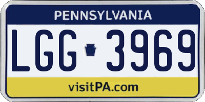 PA license plate LGG3969