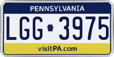 PA license plate LGG3975