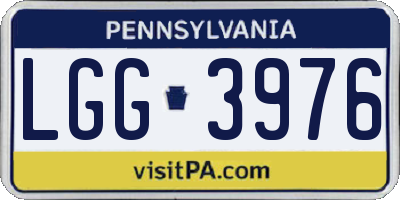 PA license plate LGG3976