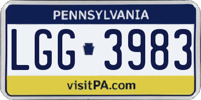 PA license plate LGG3983