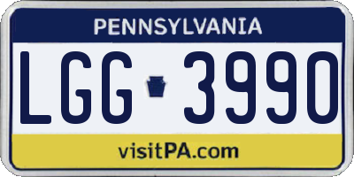 PA license plate LGG3990