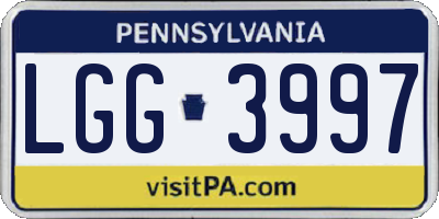PA license plate LGG3997