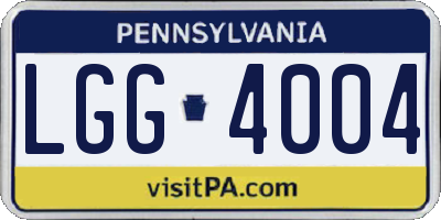 PA license plate LGG4004