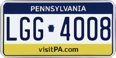 PA license plate LGG4008