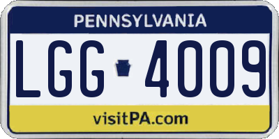 PA license plate LGG4009