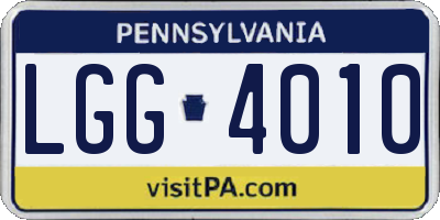 PA license plate LGG4010