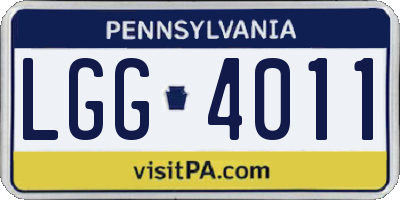 PA license plate LGG4011