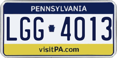 PA license plate LGG4013