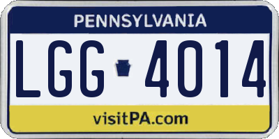 PA license plate LGG4014