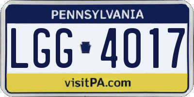 PA license plate LGG4017