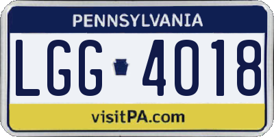 PA license plate LGG4018