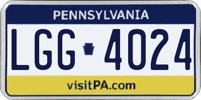 PA license plate LGG4024