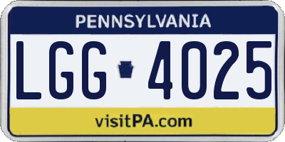 PA license plate LGG4025