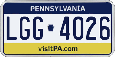 PA license plate LGG4026