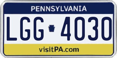 PA license plate LGG4030