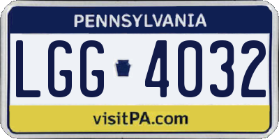 PA license plate LGG4032