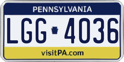 PA license plate LGG4036