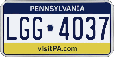 PA license plate LGG4037