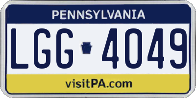 PA license plate LGG4049