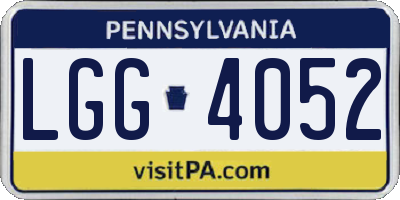 PA license plate LGG4052