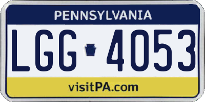 PA license plate LGG4053