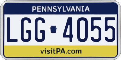 PA license plate LGG4055