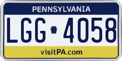 PA license plate LGG4058