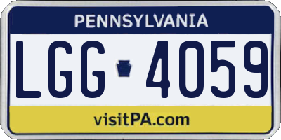 PA license plate LGG4059