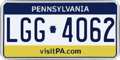 PA license plate LGG4062