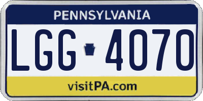 PA license plate LGG4070
