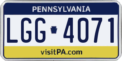 PA license plate LGG4071