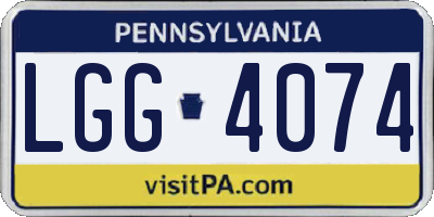 PA license plate LGG4074