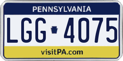 PA license plate LGG4075