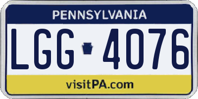 PA license plate LGG4076