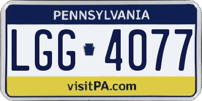 PA license plate LGG4077