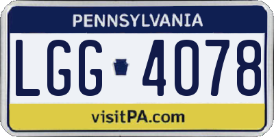 PA license plate LGG4078