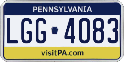 PA license plate LGG4083