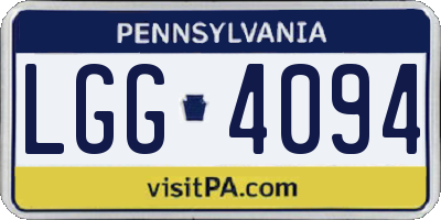 PA license plate LGG4094