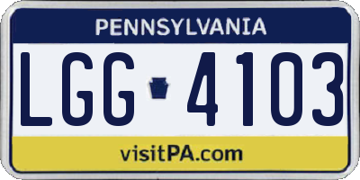 PA license plate LGG4103