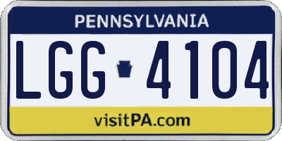 PA license plate LGG4104