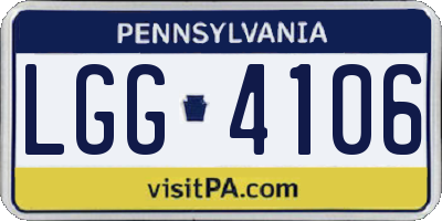 PA license plate LGG4106