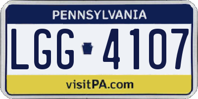 PA license plate LGG4107
