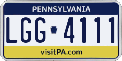 PA license plate LGG4111