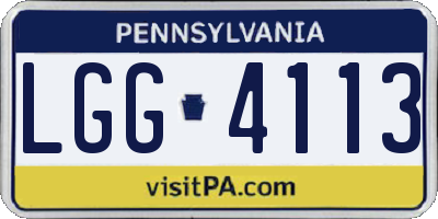 PA license plate LGG4113