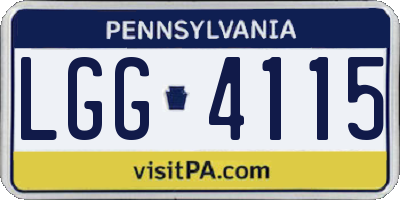 PA license plate LGG4115