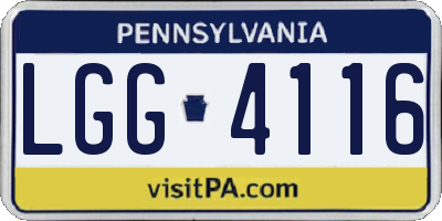 PA license plate LGG4116