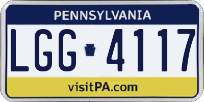 PA license plate LGG4117