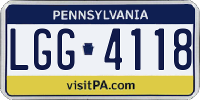 PA license plate LGG4118