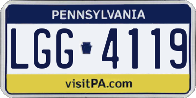 PA license plate LGG4119