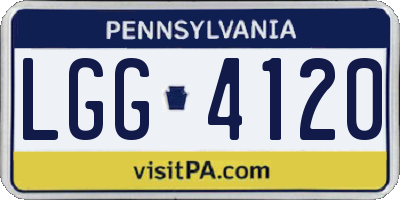 PA license plate LGG4120